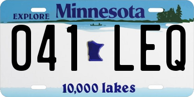 MN license plate 041LEQ