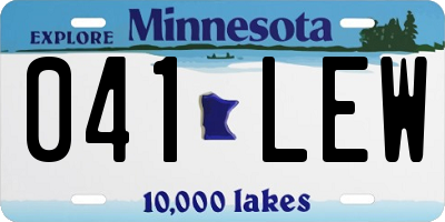 MN license plate 041LEW