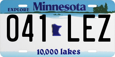 MN license plate 041LEZ