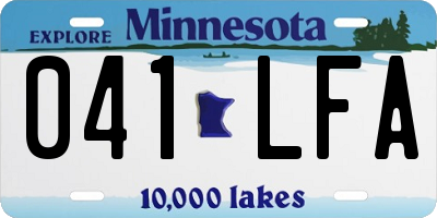 MN license plate 041LFA