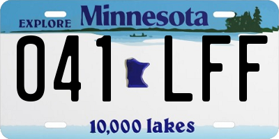 MN license plate 041LFF
