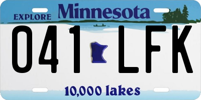 MN license plate 041LFK