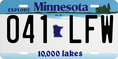MN license plate 041LFW