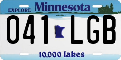 MN license plate 041LGB