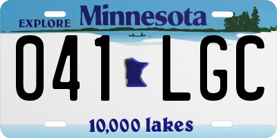 MN license plate 041LGC