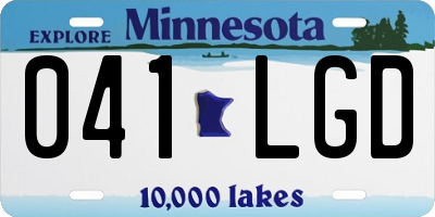 MN license plate 041LGD