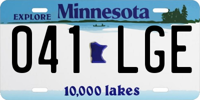 MN license plate 041LGE