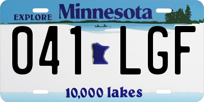 MN license plate 041LGF
