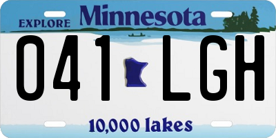 MN license plate 041LGH
