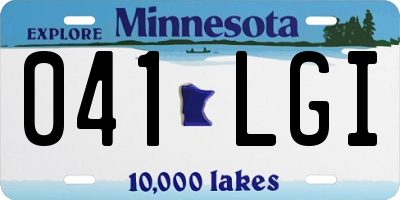 MN license plate 041LGI