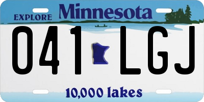 MN license plate 041LGJ
