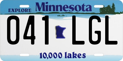 MN license plate 041LGL
