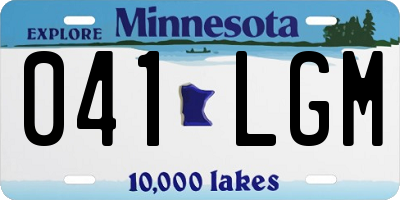 MN license plate 041LGM