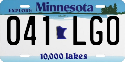 MN license plate 041LGO