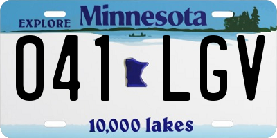 MN license plate 041LGV