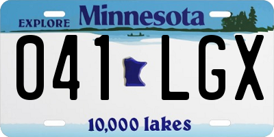 MN license plate 041LGX