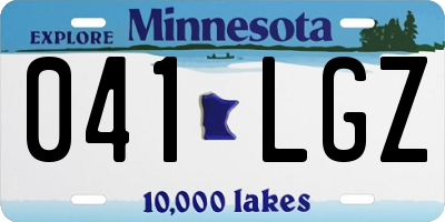 MN license plate 041LGZ