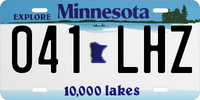 MN license plate 041LHZ