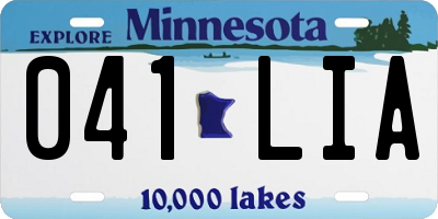 MN license plate 041LIA