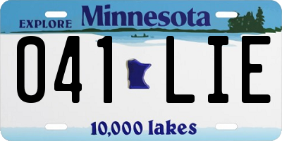 MN license plate 041LIE