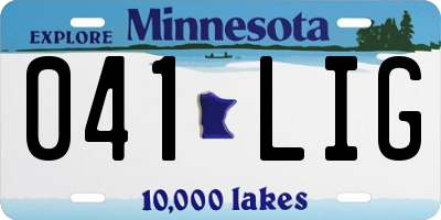 MN license plate 041LIG