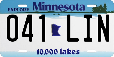 MN license plate 041LIN