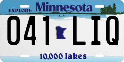MN license plate 041LIQ