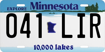 MN license plate 041LIR