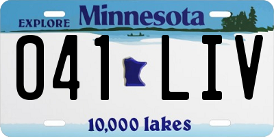 MN license plate 041LIV