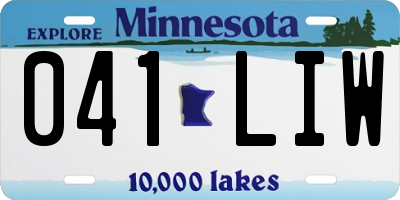 MN license plate 041LIW
