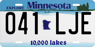 MN license plate 041LJE