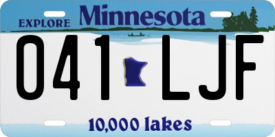 MN license plate 041LJF