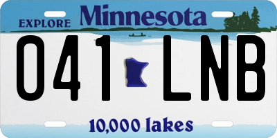 MN license plate 041LNB