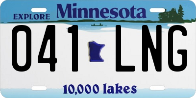 MN license plate 041LNG