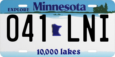 MN license plate 041LNI