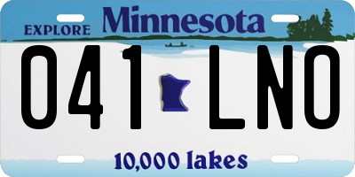 MN license plate 041LNO