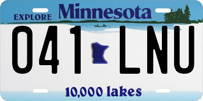 MN license plate 041LNU