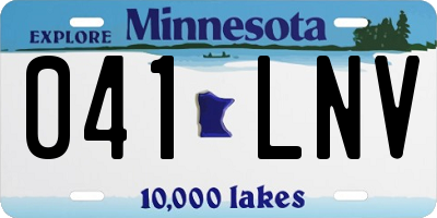 MN license plate 041LNV