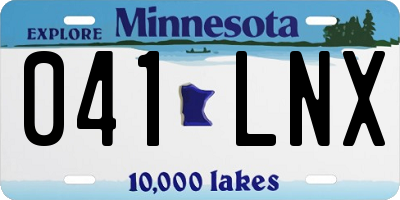 MN license plate 041LNX