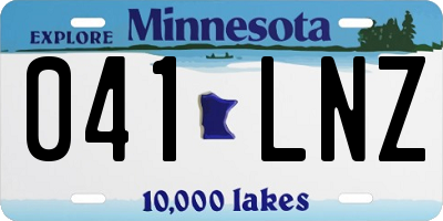 MN license plate 041LNZ