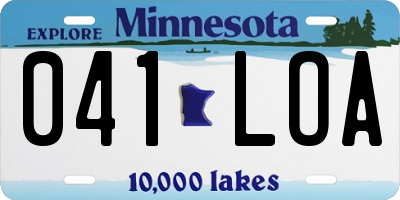 MN license plate 041LOA