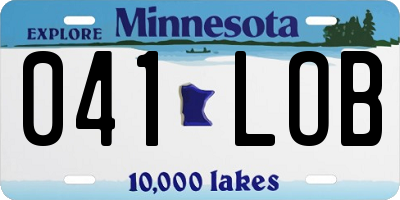 MN license plate 041LOB
