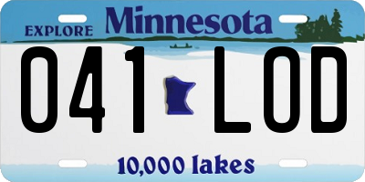 MN license plate 041LOD