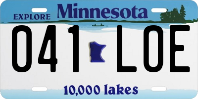 MN license plate 041LOE