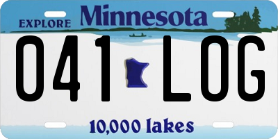 MN license plate 041LOG