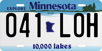 MN license plate 041LOH