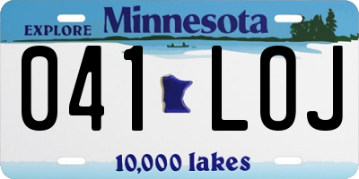 MN license plate 041LOJ