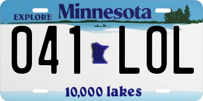 MN license plate 041LOL