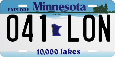 MN license plate 041LON