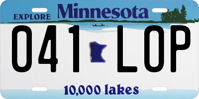 MN license plate 041LOP
